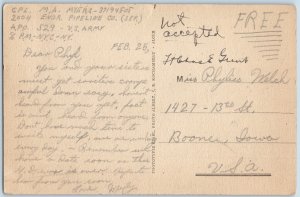 c1940s WWII 2004 ENGR PIPELINE COMPANY Soldiers Mail Philippeville Belgium A191