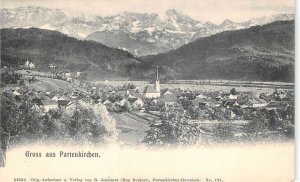 Partenkirchen Wetterstein Germany Gruss aus Birds Eye View Postcard AA67020