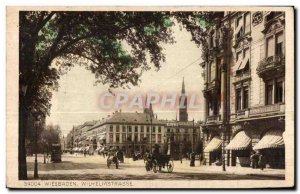 Old Postcard Wiesbaden Wilhelmstrasse