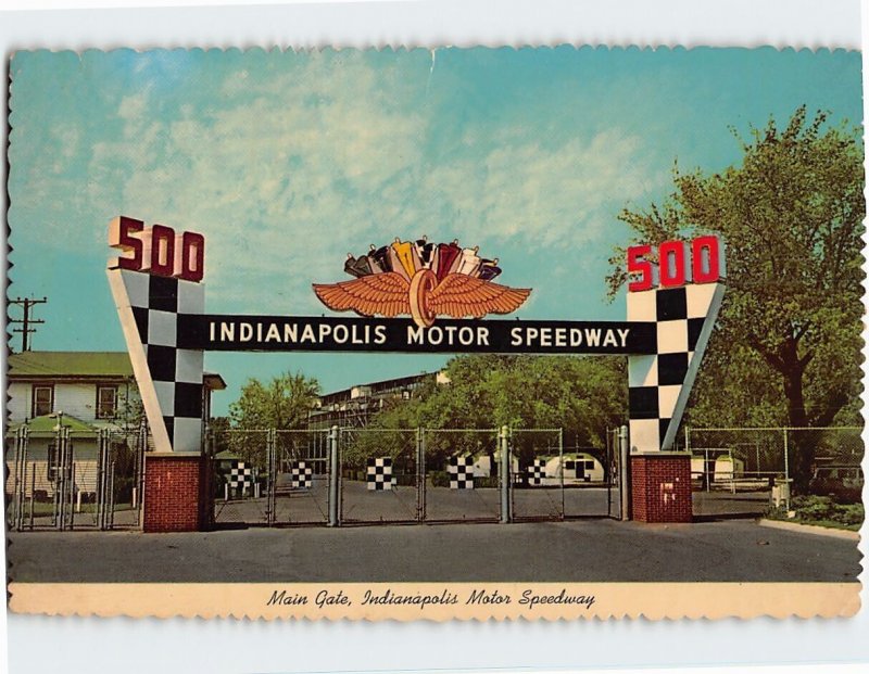 Postcard Main Gate, Indianapolis Motor Speedway, Indianapolis, Indiana