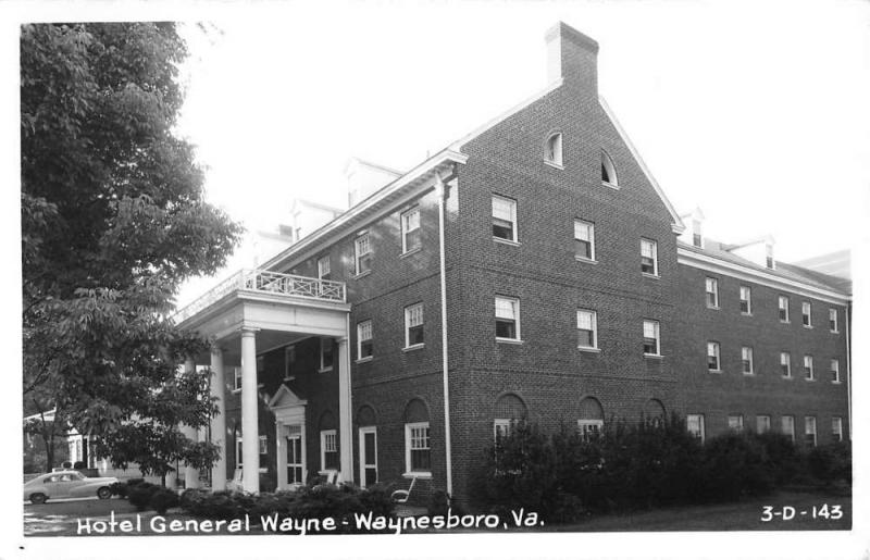 Waynesboro Virginia Hotel General Wayne Real Photo Antique Postcard K82580