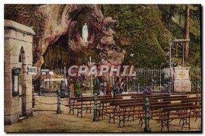 Old Postcard Lourdes Grotto