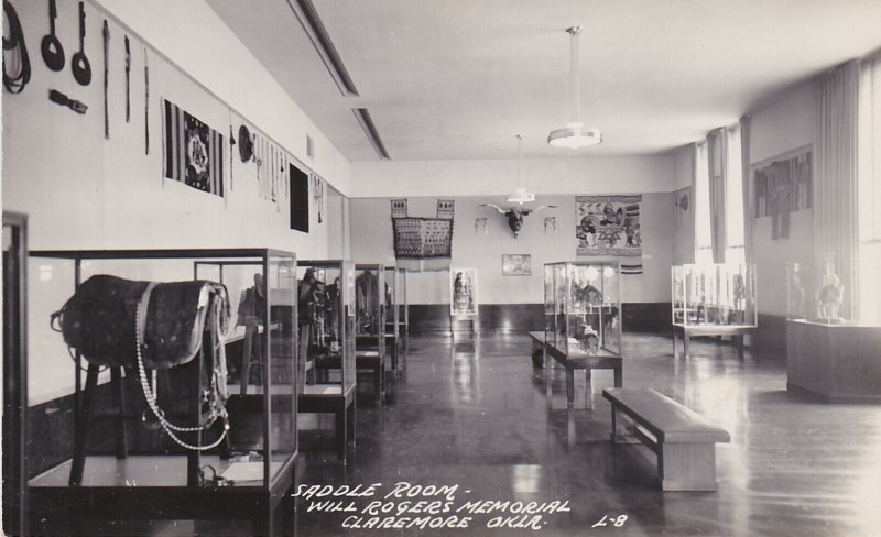 Oklahoma Claremore Will Rogers Memorial Saddle Room Real Photo