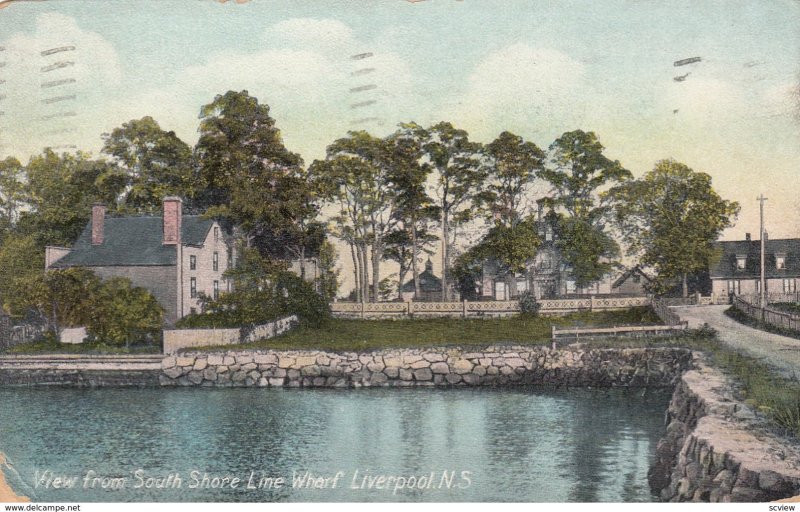 LIVERPOOL , Nova Scotia , Canada , 1907 ; View from South Shore Line Wharf