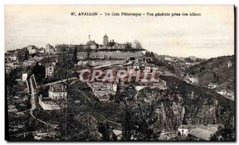 Old Postcard Avallon A Picturesque Corner Vue Generale Taking Des Alleux