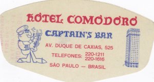 Brasil Sao Paulo Hotel Comodoro Vintage Luggage Label sk2453