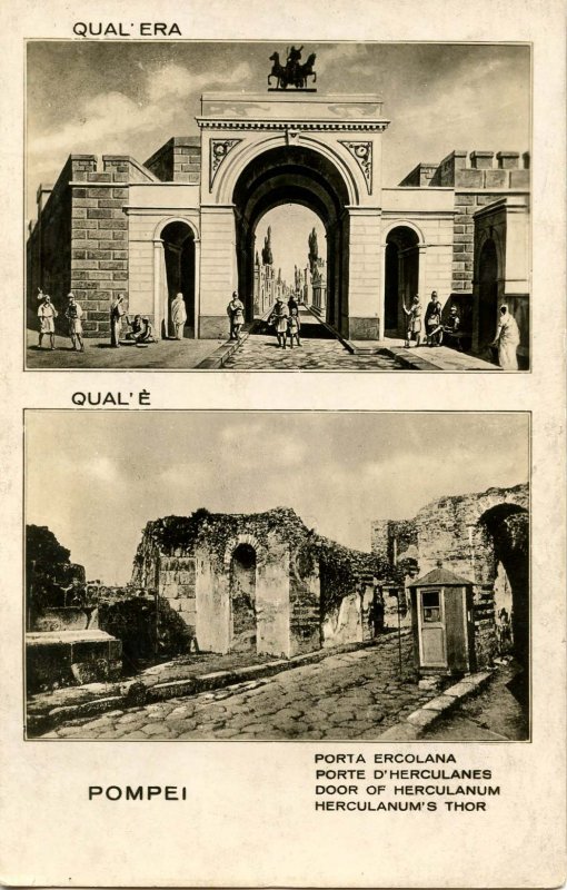 Italy -  Pompeii, Before & After. Door of Herculanes