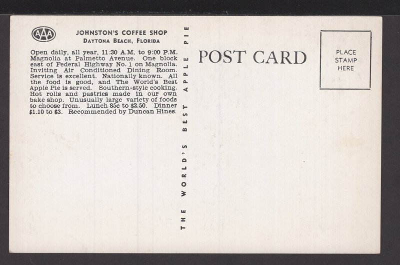 FL Daytona Beach - Johnston's Coffee Shop, Who's Kid-Ding Who? Chrome