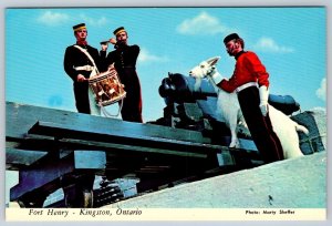 Guards, Gunners, David The Mascot, Fort Henry, Kingston Ontario, Chrome Postcard