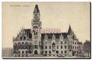 Old Postcard Saarbrucken Rathaus