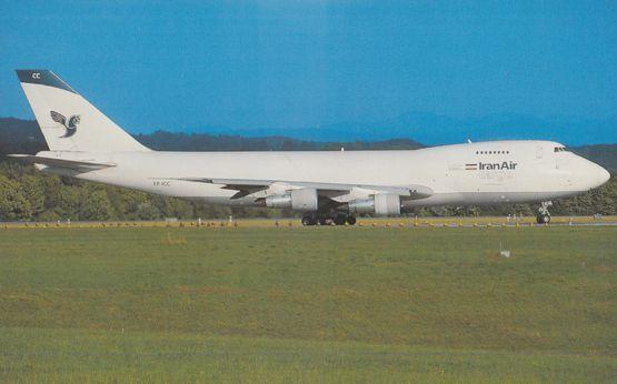 Boeing 747-2J9F Plane of Iran Air Airlines at Zurich Airport Postcard