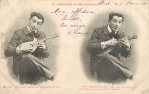 Man mandolin music serenade 1904 postcard