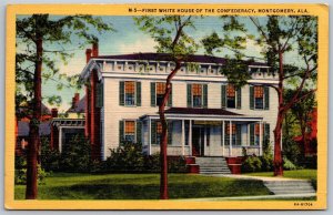 Vtg Montgomery Alabama AL First White House of Confederacy 1930s View Postcard