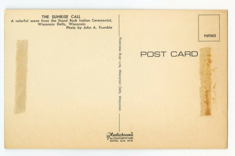 Postcard Sunrise Call Stand Rock Indian Ceremonial WI Standard View Card