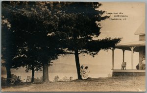 FRANKLIN VT CAMP PATTEN LAKE CARMI ANTIQUE REAL PHOTO POSTCARD RPPC