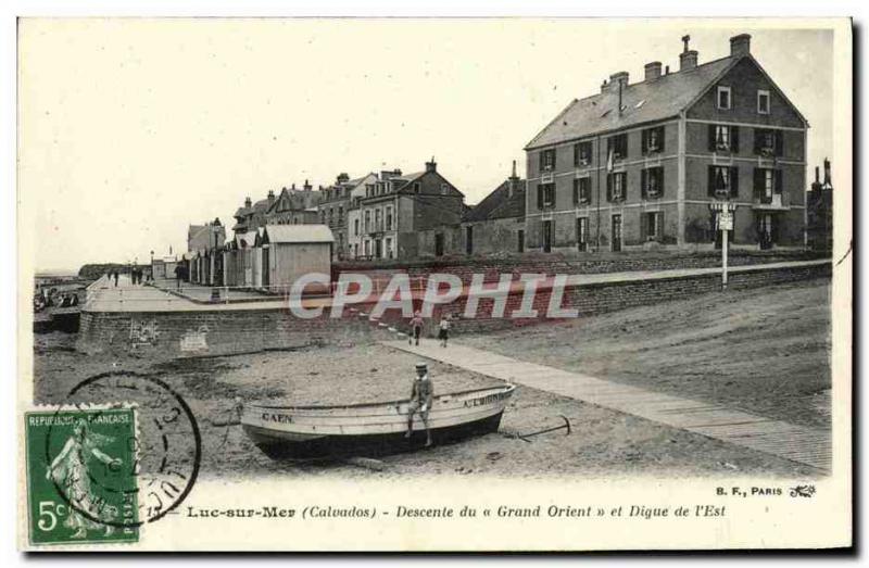 Old Postcard Luc sur Mer Grand Orient and Eastern descent dam