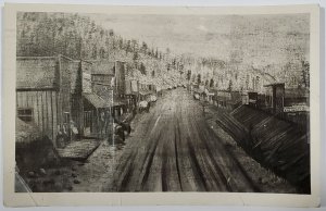 Deadwood South Dakota View from a Painting of Early Town View Postcard Y7