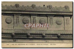 Old Postcard Paris Arc De Triomphe Etoile De L Detail of Attica