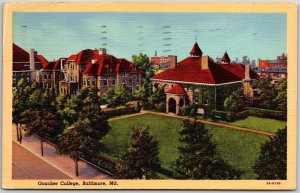 1944 Goucher College Baltimore Maryland MD Grounds & Pine Trees Posted Postcard