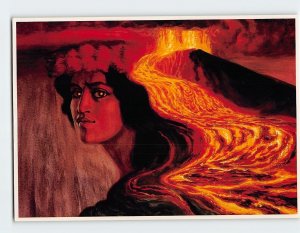 Postcard Pele, Goddess of Hawaii's Volcanoes By Herb Kawainui Kane, Hawaii