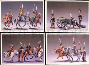 004660 RUSSIAN Tin soldiers collection of 21 OLD postcards