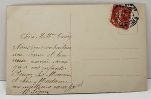 RPPC Tinted Beautiful Girl, Doves Flowers Good Year Postcard C4