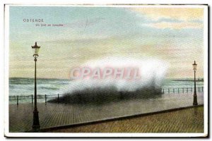 Old Postcard Ostend A Day Of Storm