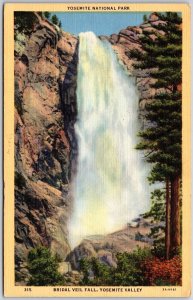 CA-California, Yosemite Nat'l. Park, Bridal Veil Fall, Yosemite Valley, Postcard