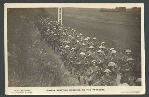 Ca 1916 RPPC* WWI Great Britain Scottish Men Marching To Their Trenches Mint