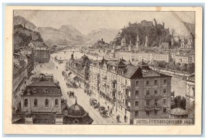 c1920's Hotel Osterreichischer Hof Salzburg Austria Antique Unposted Postcard