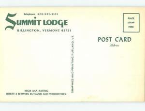 Pre-1980 FOUR VIEWS ON ONE POSTCARD - SUMMIT LODGE Killington Vermont VT J7285