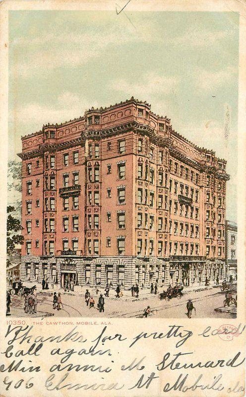 Detroit Publishing Cawthon Hotel 1907 Mobile Alabama undivided postcard 5981