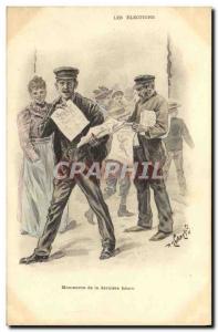 Old Postcard Illustrator Kauffman Maneuver the last hour Machand newspaper