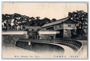 Tokyo Japan Postcard Sakurada Gate Building View c1910 Posted Antique