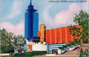Postcard IL Chicago World's Fair - Carillon Tower Hall of Science 114