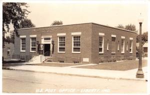 E43/ Liberty Indiana In Real Photo RPPC Postcard 1938 U.S. Post Office Building