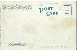 Vintage Postcard. Mary Pickford Pickford-Fairbanks Studios Hollywood California.