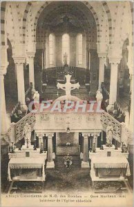 Old Postcard Cistercian Abbey of N D Dombes Marlieux Ain station Interior of ...