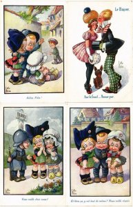 LITTLE PITCHE ARTIST SIGNED, HUMOR 50 Vintage Postcards (L4209)