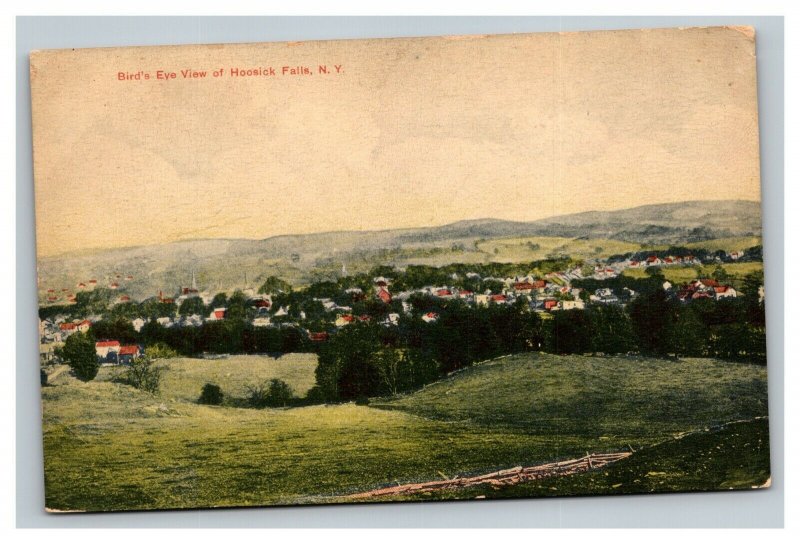 Vintage 1910's Postcard Aerial View of Hoosick Falls Meadows Town New York