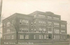 KS, Neodesha, Kansas, High School, RPPC