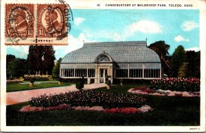 USA Conservatory At Walbridge Park Toledo Ohio Vintage Postcard 09.66