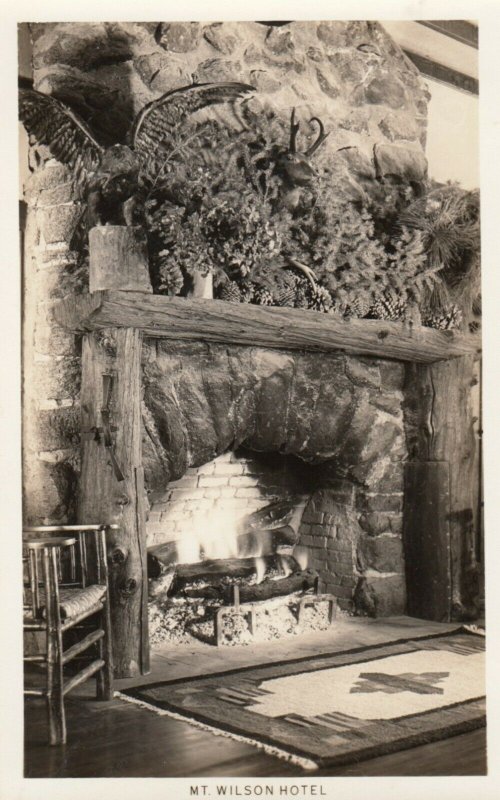 RP; MT. WILSON, California, 1920-30s; Mt Wilson Hotel, Fireplace