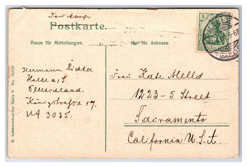 Martin Luther University Halle-Wittenberg Germany DB Postcard U24