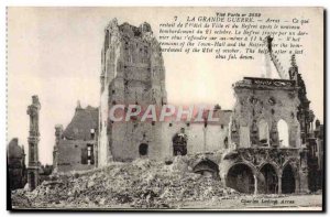 Old Postcard Arras Town Hall Militaria