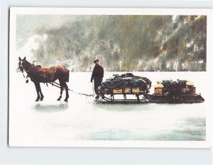 Postcard B. C. Postal Route, Winter, Seymour Arm, Canada