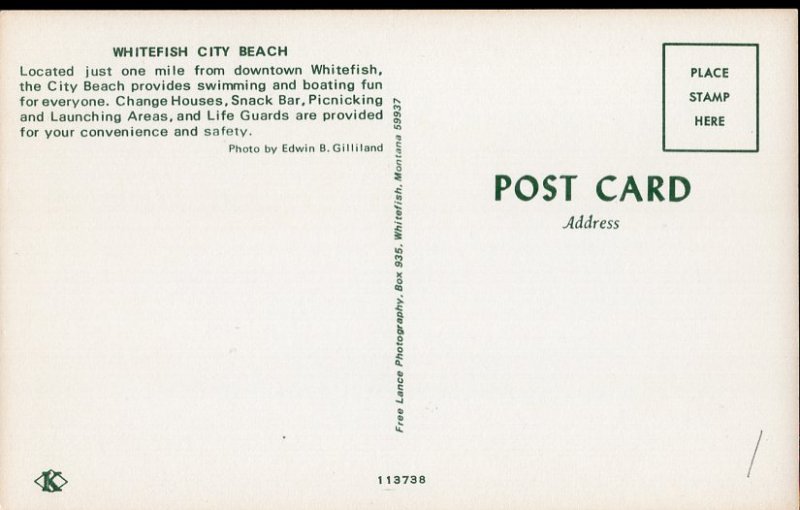 3220) Montana WHITEFISH City Beach - Chrome