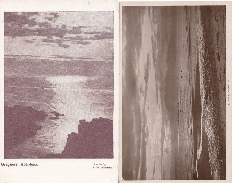 Aberdeen Rough Sea 2x Antique Real Photo Postcard s