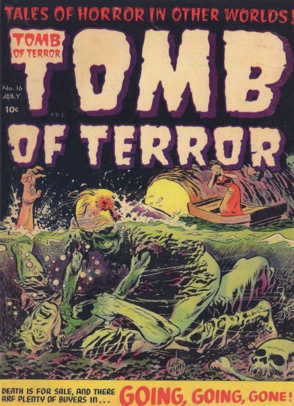 Tomb Of Terror 1950s Comic Book Swamp Thing Monster Postcard