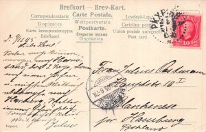 A225 Sweden 1905 Sundsvall Hammen Harbor Steamboats vintage postcard